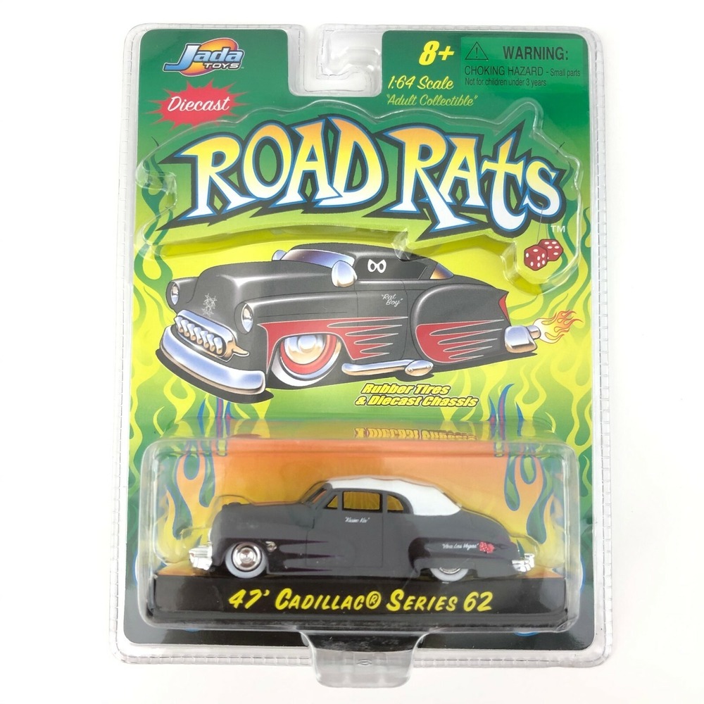 Jada Road Rats 1947 47 Cadillac Series 62 Car Gray Die Cast 1/64 Scale